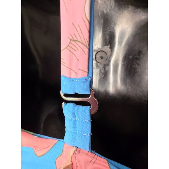 Maaji Tiki Reversible Plunging Neckline One Piece Small Maya Blue - Picture 8 of 9